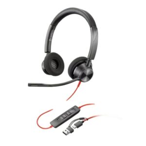 Headset Poly Blackwire 3320 — Stereo, Teams Certificado